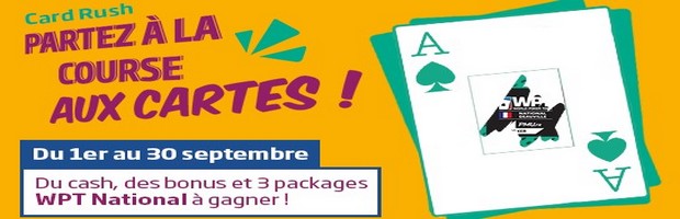 Card Rush septembre 2016 sur PMU poker