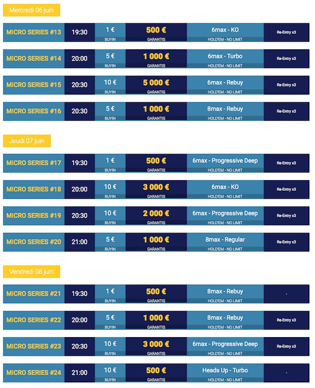 Accédez à 32 tournois à petit buy-in au mois de juin sur Betclic