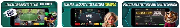 Appli Unibet poker mobile