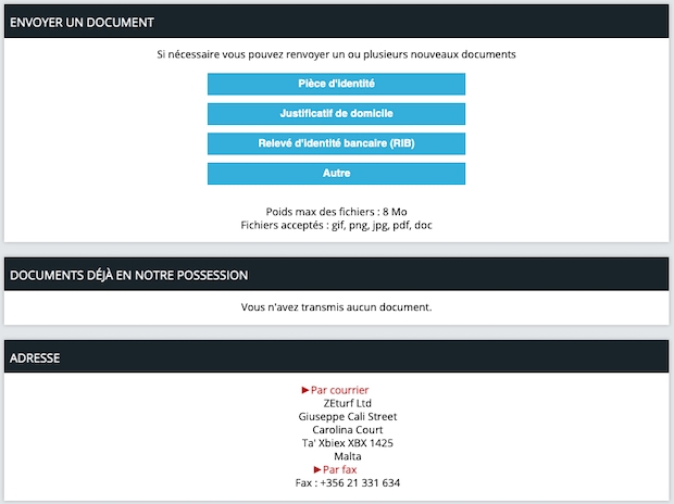 Procédure d'activation ZEbet